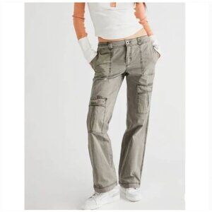 Free People The Thing Is Low Rise Utility Cargo Pants Y2K Minimalist Green 4